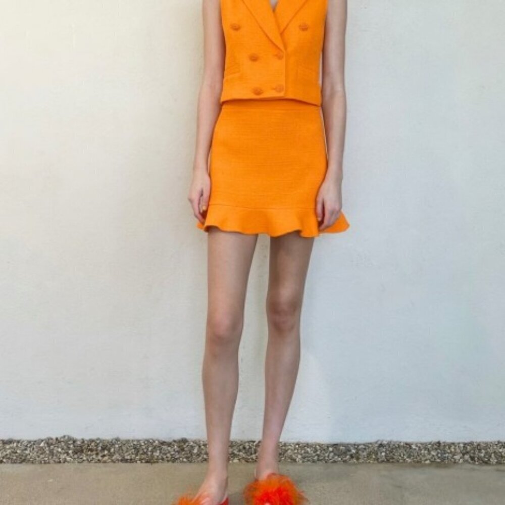 ZARA Ruffled textured skirt SIZE M 3143/811/617